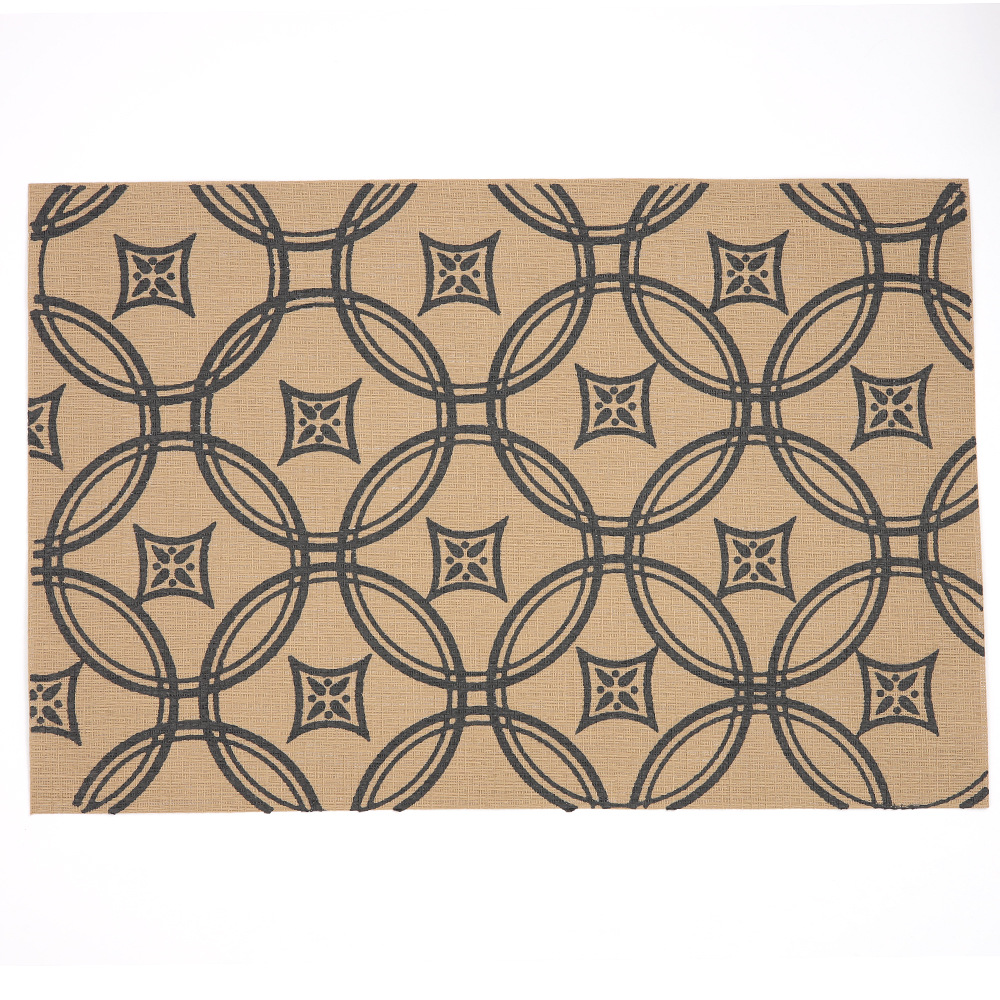 Nuevo Lino placemat PVC Montaña Rusa serigrafía Totem flor antideslizante Placa de aislamiento estera cafetería hogar estera decorativa