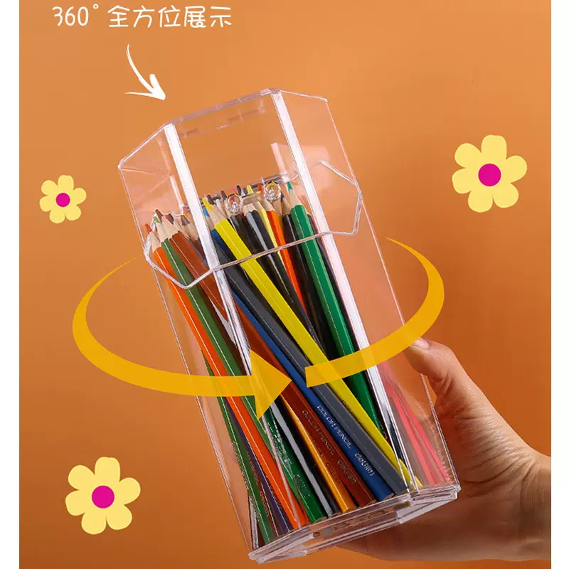 创意笔筒收纳盒带盖防尘大容量学生办公室桌面整理收纳筒创意收纳