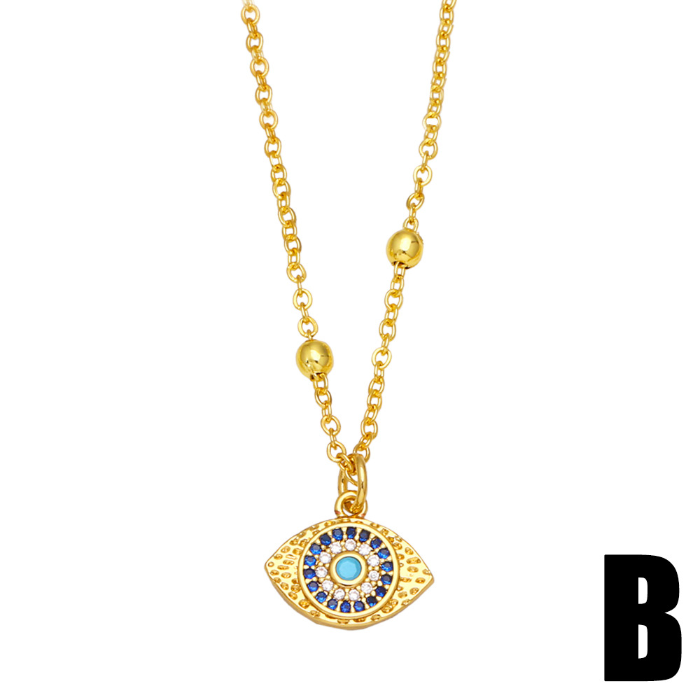 Fashion Devilu0027S Eye Palm Copper Pendant Necklace Inlay Zircon Copper Necklaces