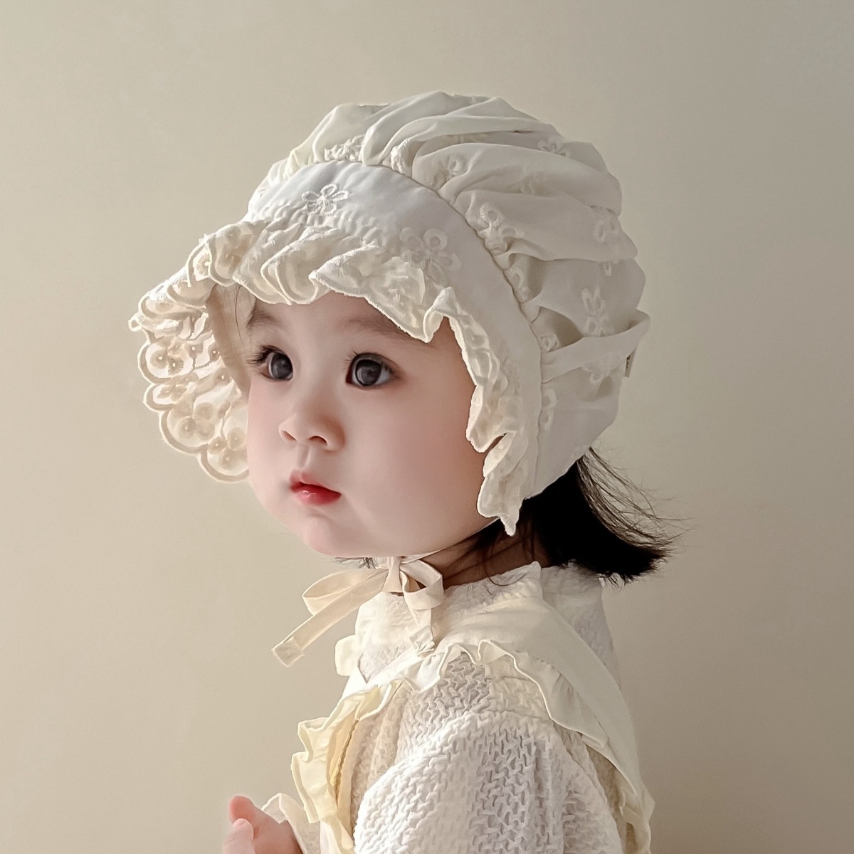 Sombrero para bebés 2024 primavera y otoño encaje princesa dulce fuera sombrero para bebés sombrero para niños sombrero para bebés