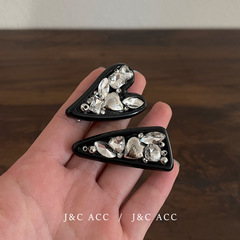 y2k delicate girl sparkling beak clip bright silver heart edge clip Korean style fashionable versatile bangs clip messy hair clip