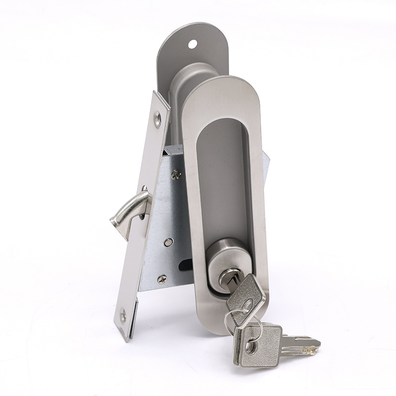 Cerradura de puerta deslizante de acero inoxidable simple cerradura de puerta invisible cerradura de puerta de baño de hotel cerradura de puerta deslizante incrustada de balcón de cocina