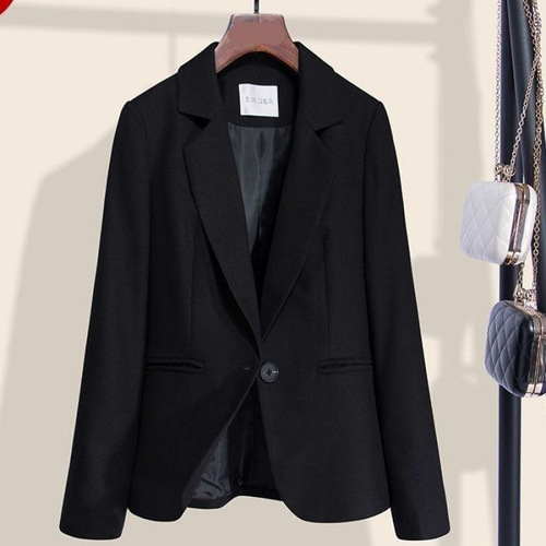 Short Women's Spring/ Autumn New Single-Button Professional Suit, Korean-Style Slim-Fit, Figure-Slimming Jacket for Petite and Short Statured Women—Trendy