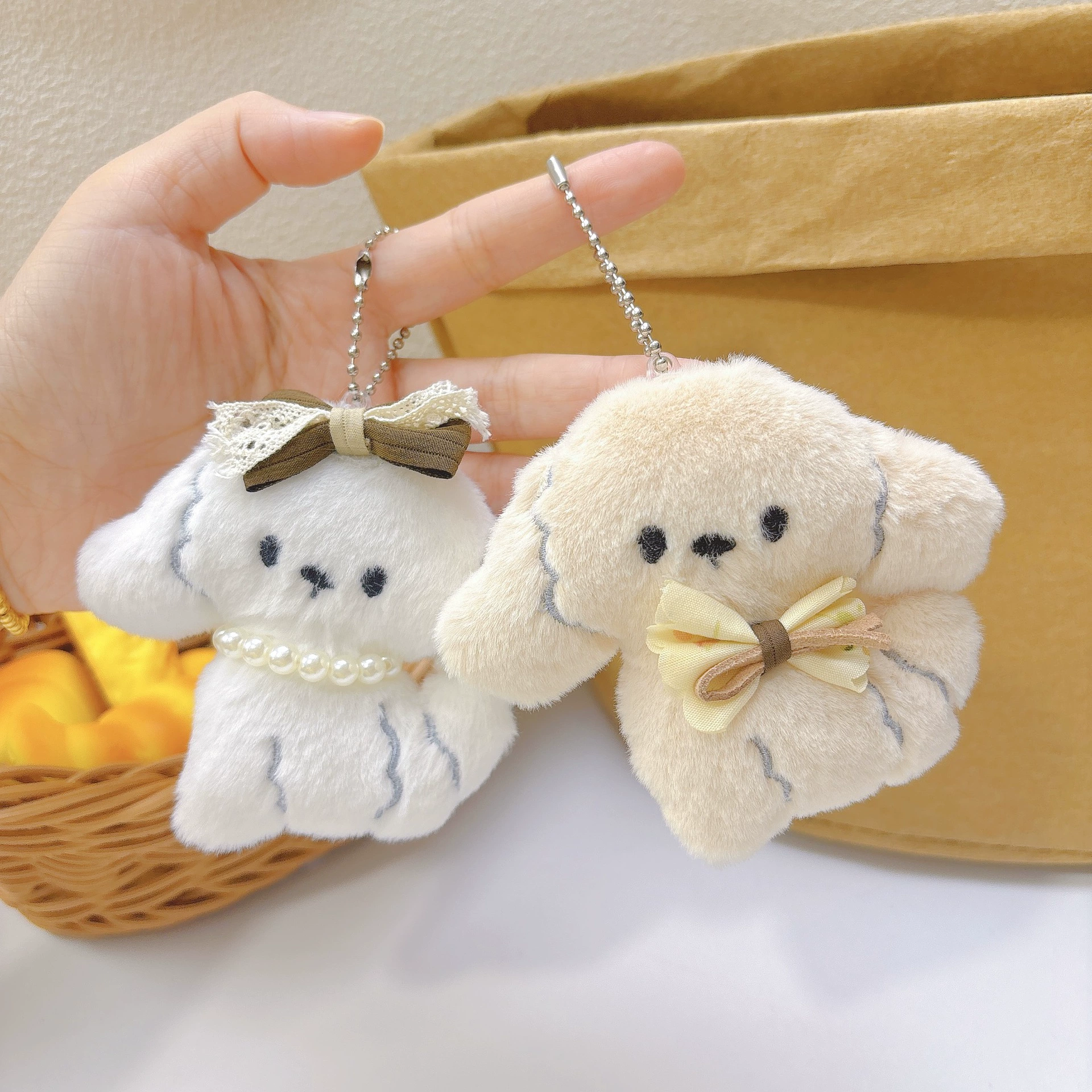 Плюшевый зажим для волос Cartoon puppy, аксессуар‑подвеска, мягкий DIY, 0,01 кг