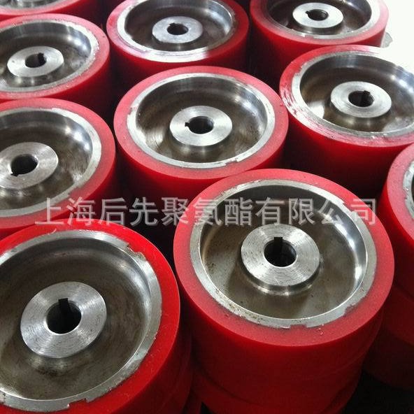 厂家直供聚氨酯主动轮包胶驱动轮包胶聚氨酯包胶 铁芯裹胶轮