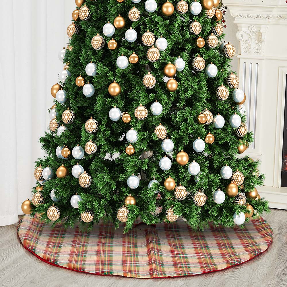 Falda de árbol a cuadros de Navidad de nuevo estilo transfronterizo, lujo ligero, artesanía a rayas a cuadros de estilo europeo, decoración de escena navideña al por mayor image 4