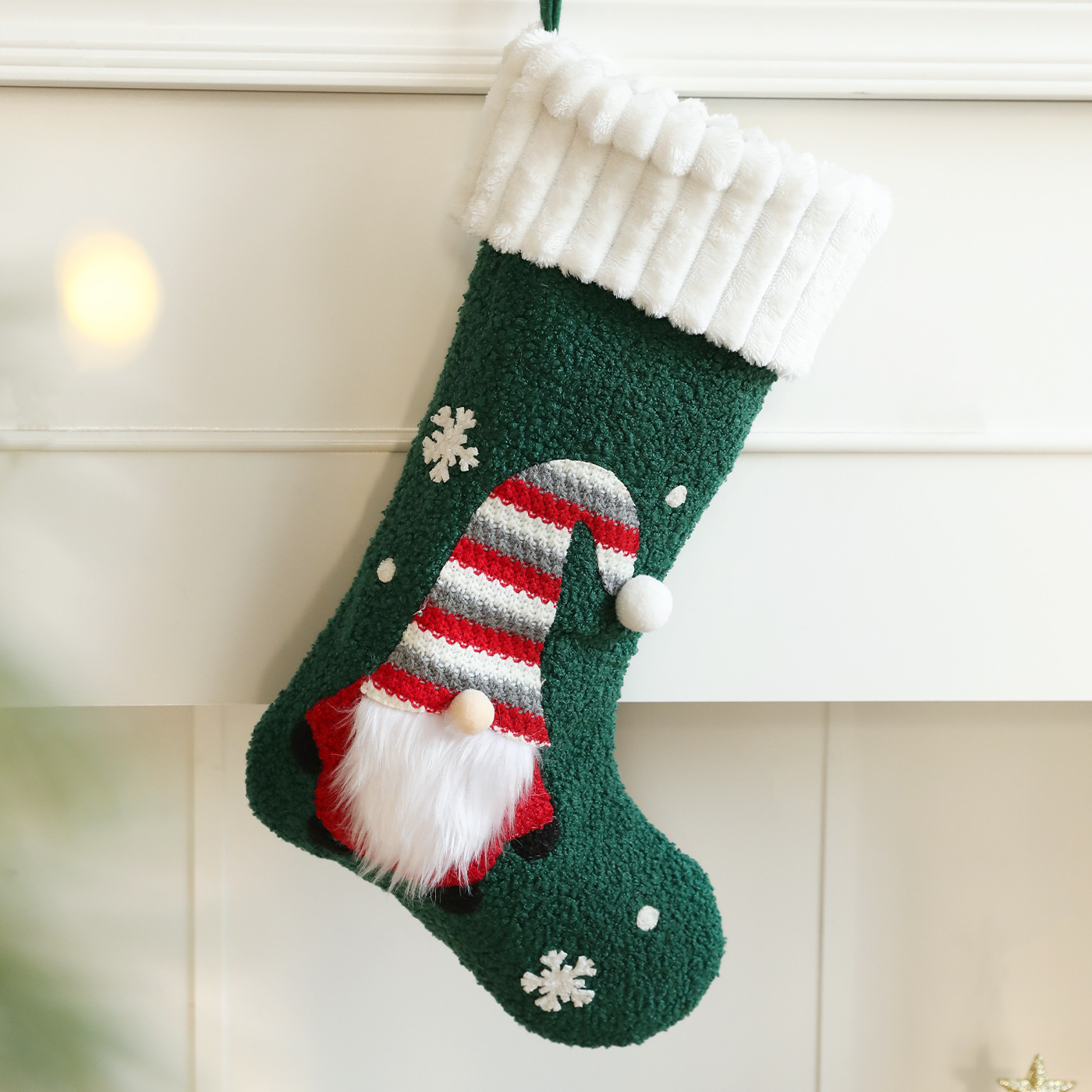 Nuevos calcetines de Navidad de peluche bolsas de regalo decoraciones de Navidad dibujos animados de Santa Claus calcetines diseño de escena