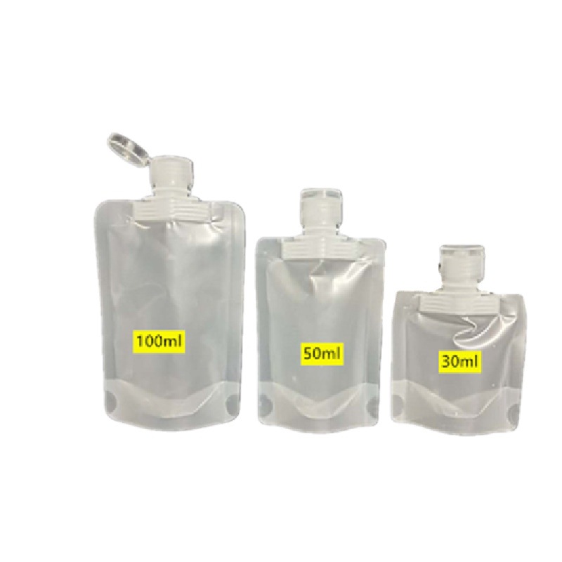 Spot hand sanitizer alcohol disinfectant flip suction nozzle standing bag frosted material cosmetic emulsion suction nozzle bag