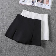 開叉高腰半身スカート女性春夏新作大サイズ防光ズボンスカートファッション百合純色a字ショートスカート