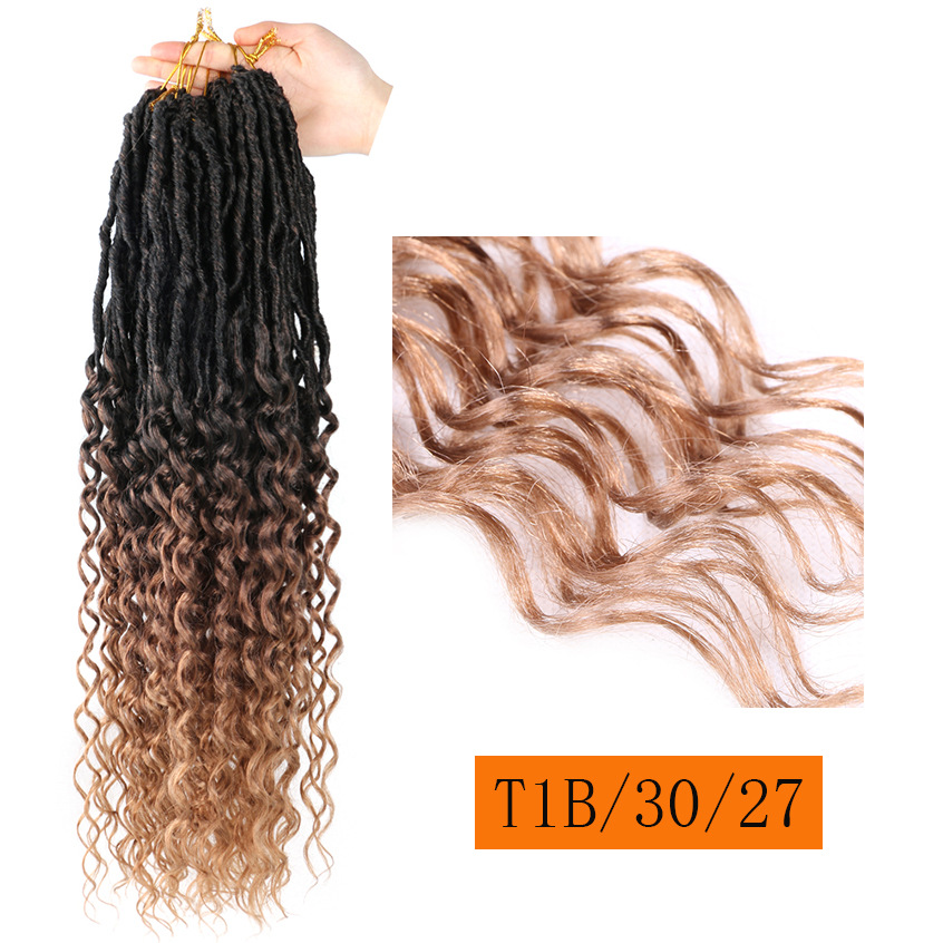 Pelo de ganchillo de fibra química europea y americana NO LOCS Crochet pelo lombriz curvada cola suelta entrega de una sola pieza