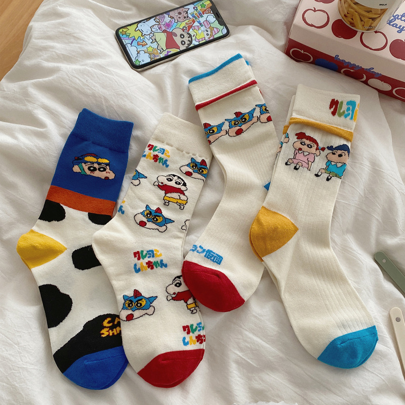25 New Summer Socks for Women, Mid-Calf Socks, Korean Style, Japanese Style Cartoon, Sweet and Cute, Export Supply Stockings
