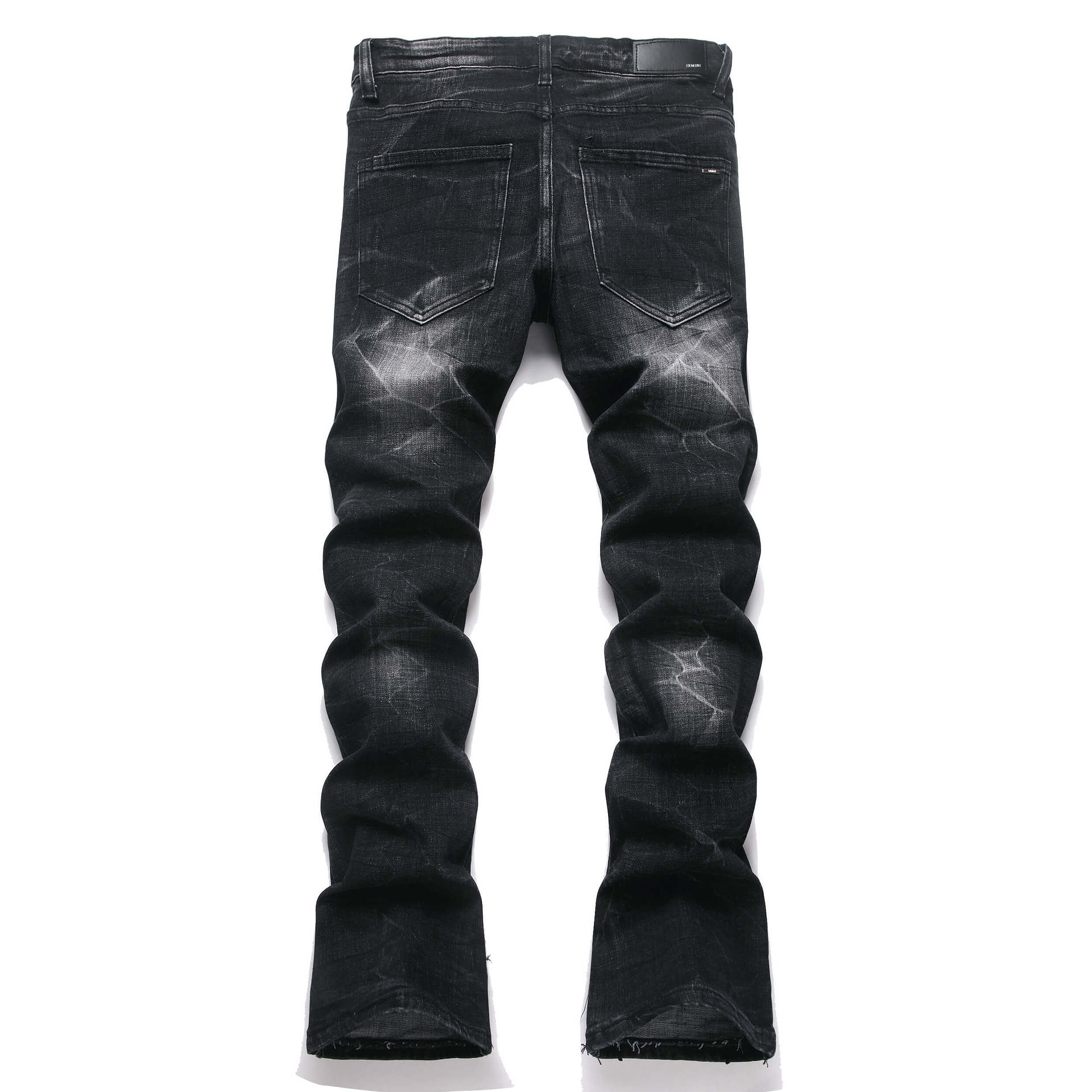 Herren Slim Fit Stretch Jeans Mit Strass Patchwork Design_voghion.com