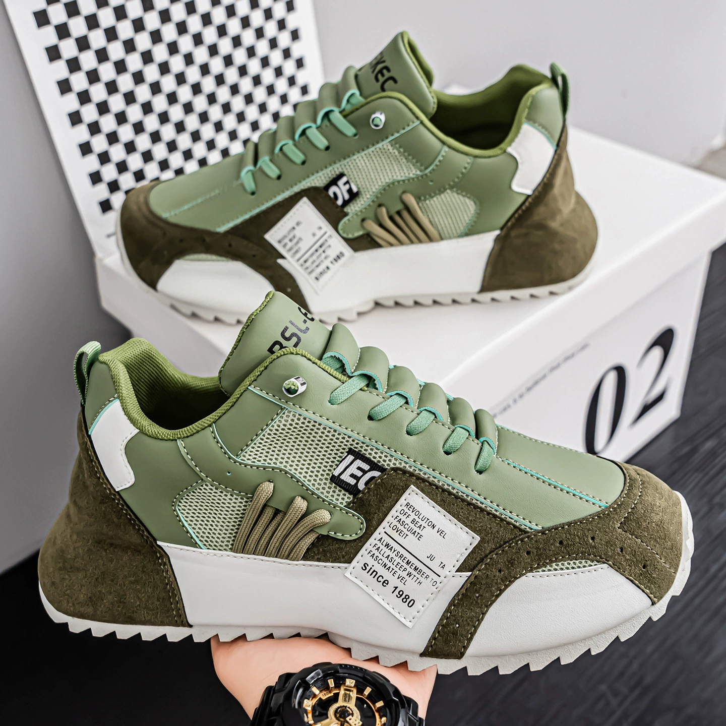 Мужские летние дышащие универсальные слипоны, повседневные кроссовки для бега с толстой подошвой и обувь для увеличения роста в стиле "dad shoes".