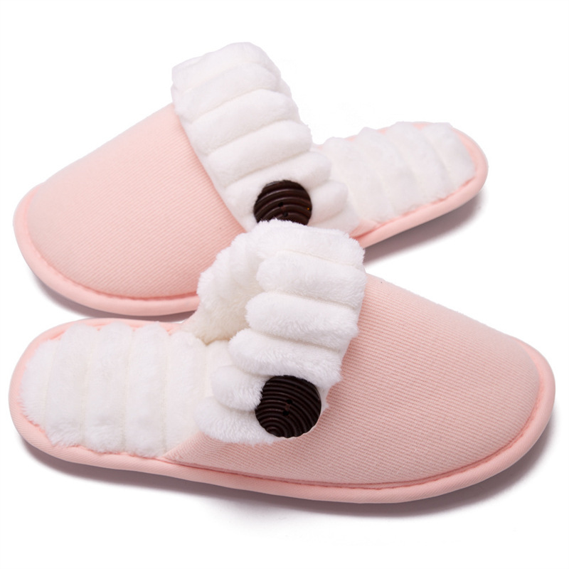 Women's Knitted Slippers with Flying Edges Cross-Border E-Commerce Sponge Memory Home Fuzzy Amazon Slippers in Stock