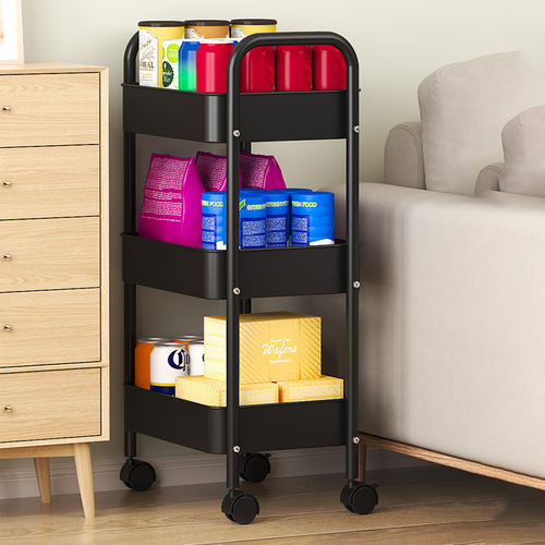 Small Cart Storage Shelf Multi-layer Floor Standing Home Bedroom Kitchen Baby Snacks Multi-functional Portable Bookshelf Organizer
