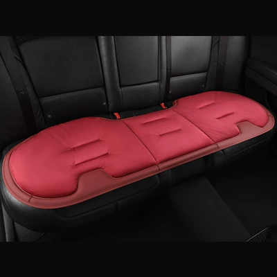 Seat cushion, seat cover – Flannel Three-Piece Set Thickened Flannel - long-burgundy-red-no-car-logo