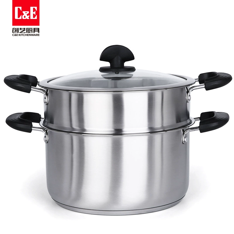 Пароварка C & E Chuangyi 304 нержавеющая сталь, двухслойная, для приготовления на пару и варки, большая емкость, повторное основание, многопрофильная кастрюля для супа на кухне дома