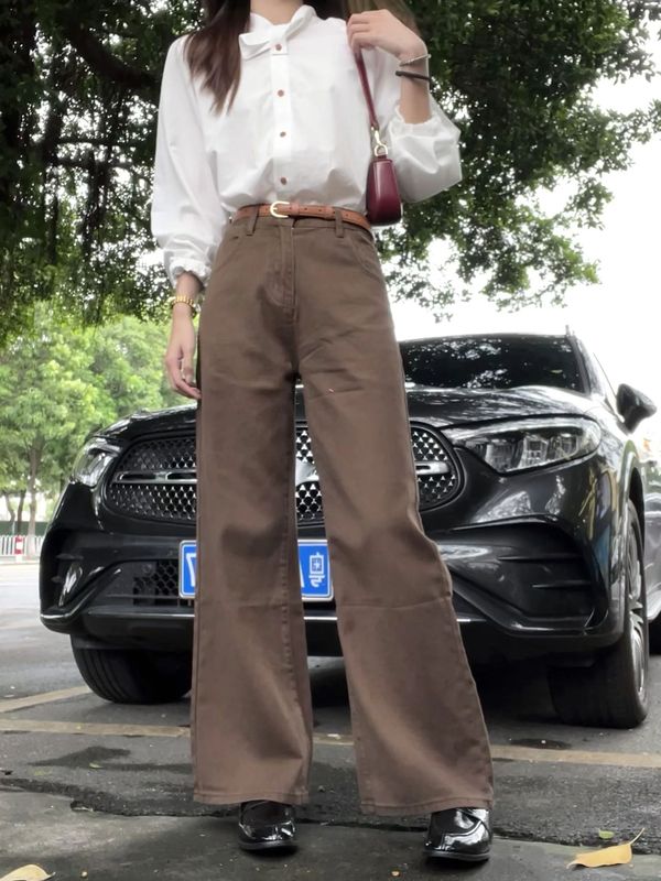 韩系复古高级感白色衬衫女春秋设计感简约宽松显瘦翻领衬衣外套穿|undefined