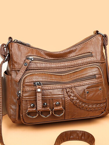 Summer Bestselling Crossbody Bag Mother Shoulder Bag Washable Soft Leather Women's Small Bag Unisex Women's Bag for Middle-Aged Women