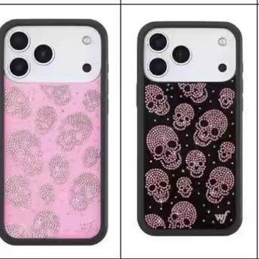 Wfwe Co-Branded Pink Rose White Polka Dot Fantasy Flower Shadow Suitable for Apple 17Pro Mobile Phone Case Iphone17/ Wfwe Co-Branded Pink Rose White Polka Dot Fantasy Flower Shadow Suitable for Apple 17Pro Mobile Phone Case Iphone17/