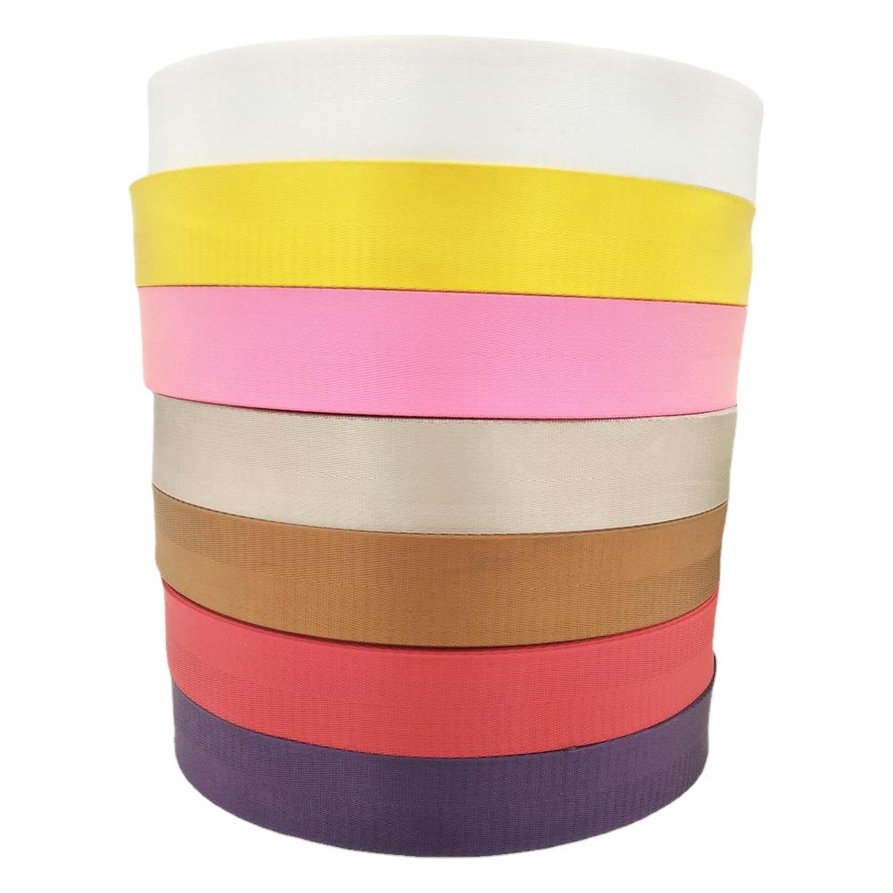 Cinta de nylon de imitación, cinturón con patrón de espiga de colores, correa para mochila, cinturón plano de tejido denso, accesorios para cinturón de seguridad para asiento infantil.