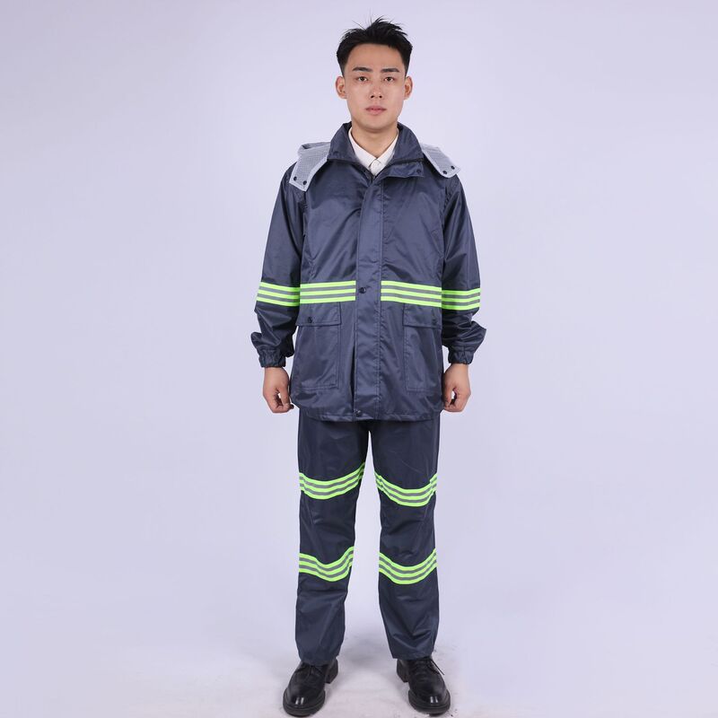 秋冬季反光服分体式雨衣夜间执勤反光防水棉服环卫安保物业工作服|undefined