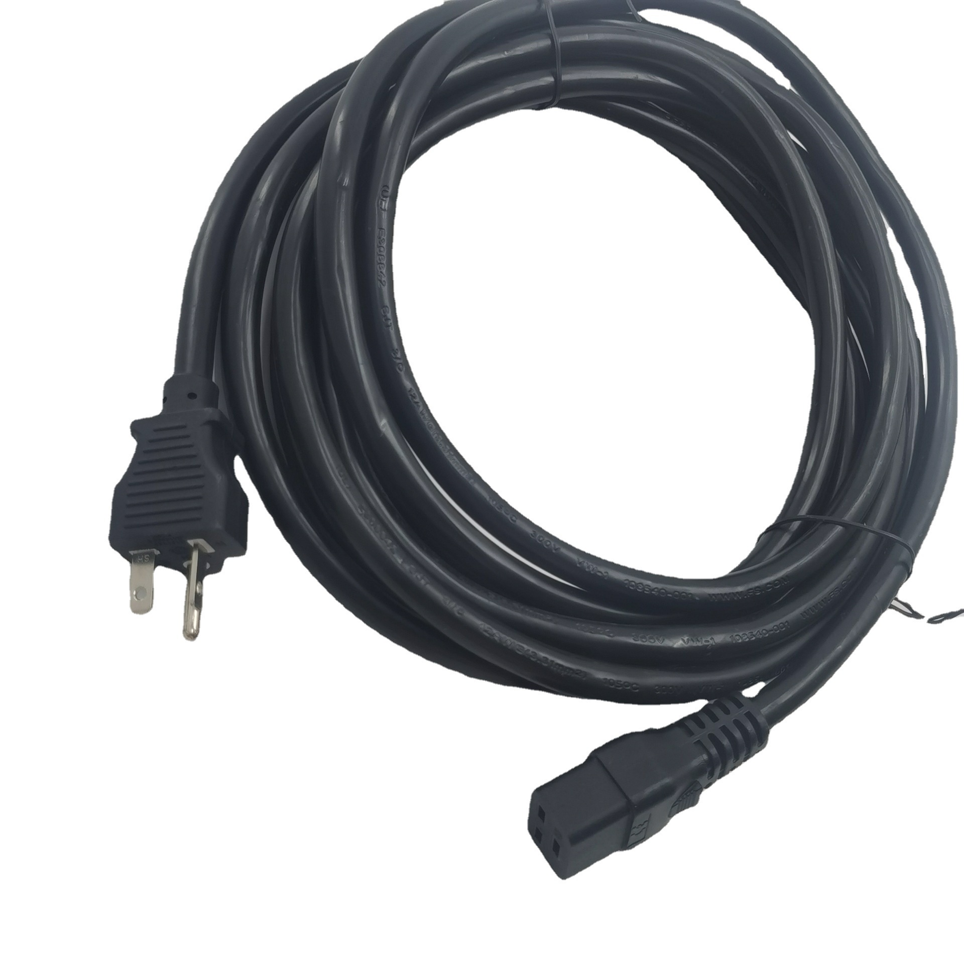 厂家供应美规插头电源线三芯美标插头带C19横向品字尾美式插头