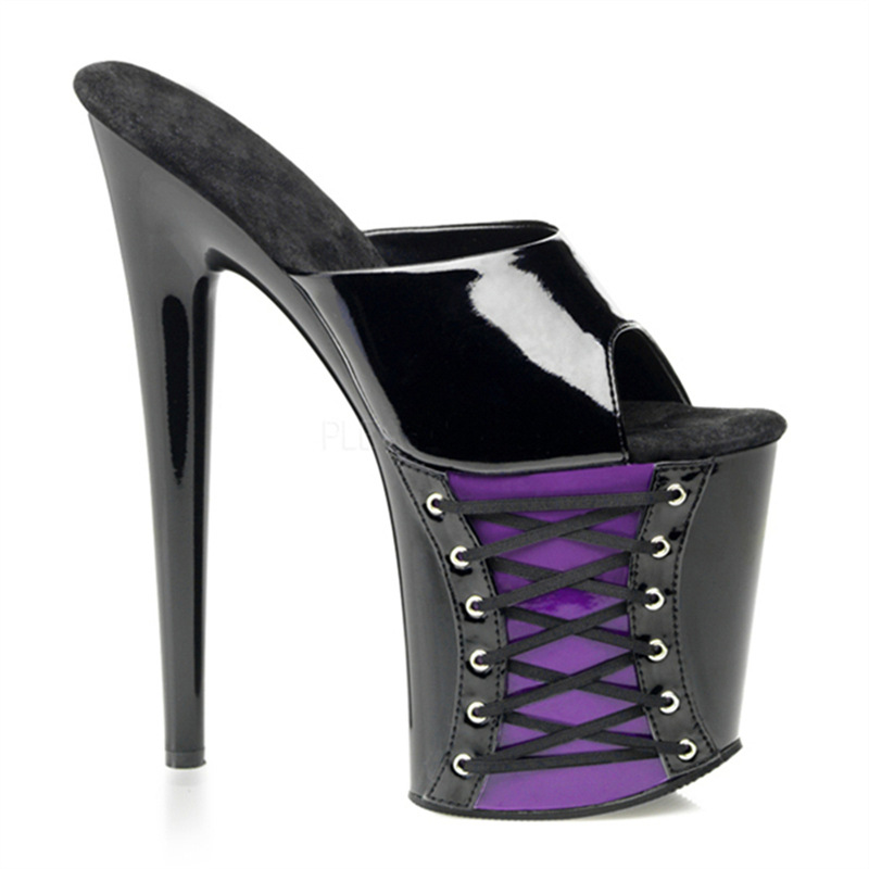 26cm odio alto correa de pez alta sandalias de talón delgado tacones gruesos danza de tubo grande modelo de discoteca