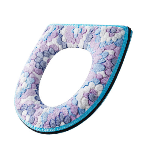 Household thickened toilet seat with zipper and buckle, universal toilet seat for all seasons, washable toilet cover