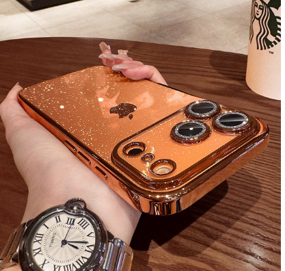 Funda transparente suave para teléfono móvil Apple 17 Pro Max/15 Pro/iPhone 16 Pro con diseño de cielo estrellado y película protectora para la lente.