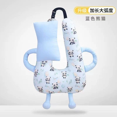 Adult Children Washable Pillow — Headrest - blue-panda-removable-liner-height-70width-about-55cm