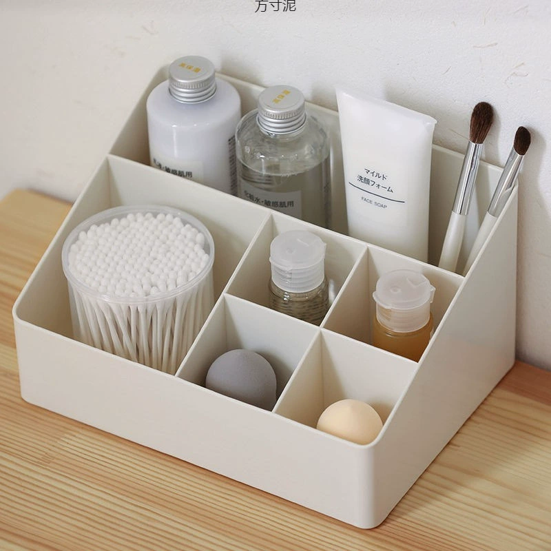Universal table storage box, plastic makeup box, 6 cells