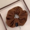 1#Dark coffee with label about 10cm knitting large intestine hair tie