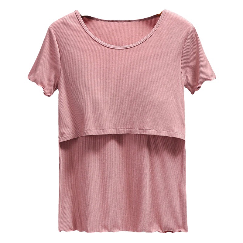 In stock wholesale pregnant women postpartum lift nursing clothing short sleeve nursing clothing confinement clothing thin summer New