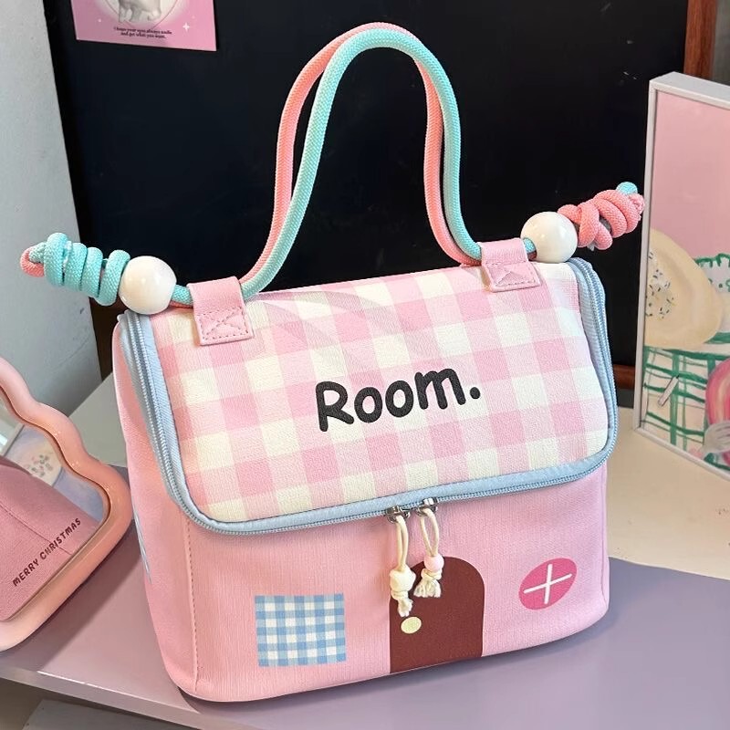 多巴胺小房子化妆包女便携手提洗漱包化妆品收纳包防水大容量收纳|undefined