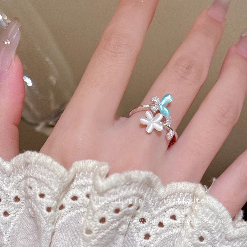 Zircon flower ring (open)