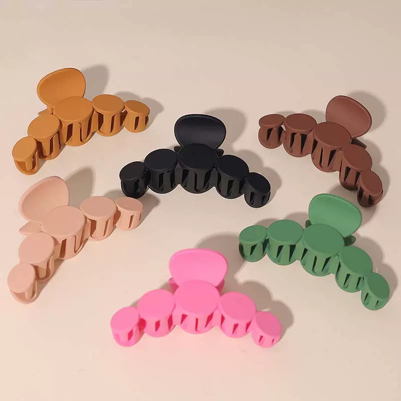 辉运新款跨境大号发夹韩版后脑勺磨砂多巴胺色系鲨鱼发爪抓夹