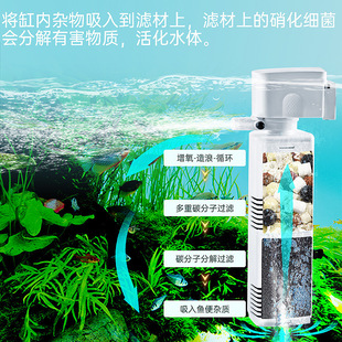 Fish Tank Filter Three-In-One Filter Pump Circulation System Fish Farming Small Oxygen Pump Built-In Small Aquarium Silent
