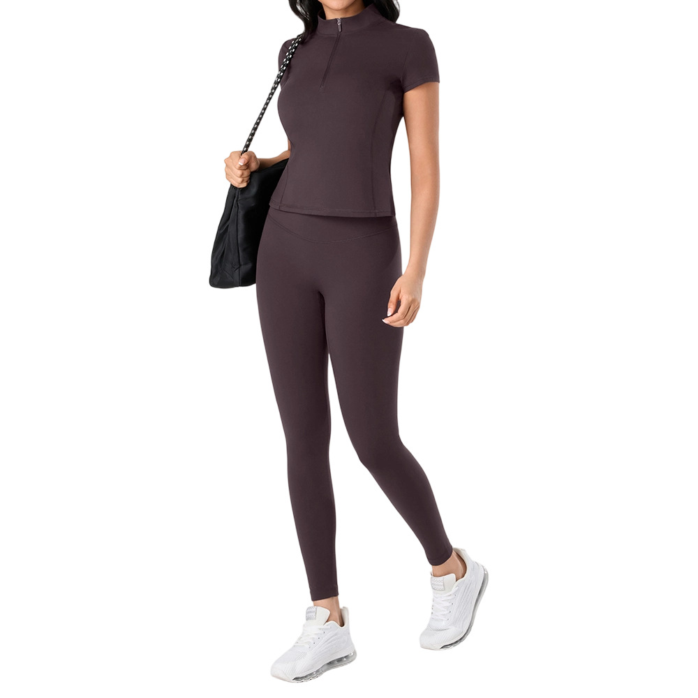 Yoga desnudo chaleco de mujer nuevo cintura alta hip running pantalones de entrenamiento elástico ajuste conjunto de ropa de entrenamiento