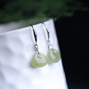 Organic school bag jade, earrings, silver 925 sample, simple and elegant design