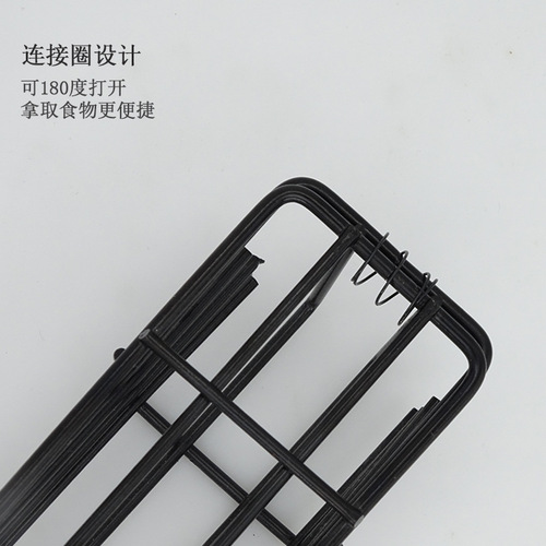 BBQ Grilling Supplies Non-stick Grilling Mesh Sausage Grilling Basket Skewer Grilling Tongs Grilling Mesh Grilling Rack 43CM Long