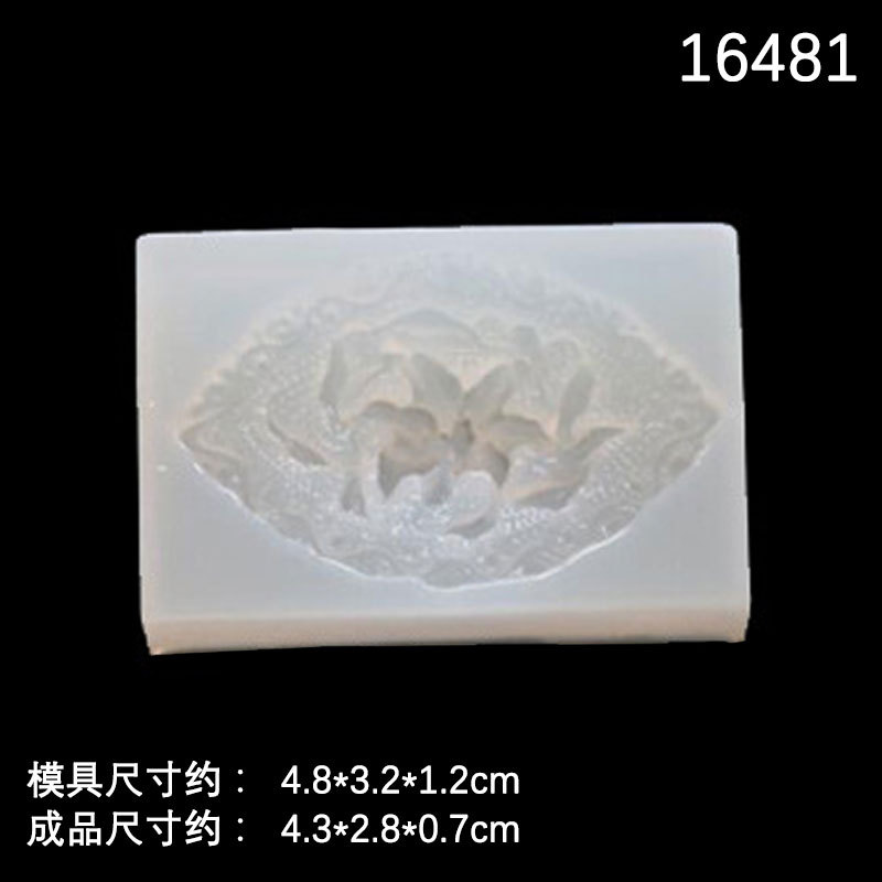 Espejo epoxi molde pequeña flor DIY vintage tocado molde antiguo estilo horquilla flor Rosa accesorios molde decorativo