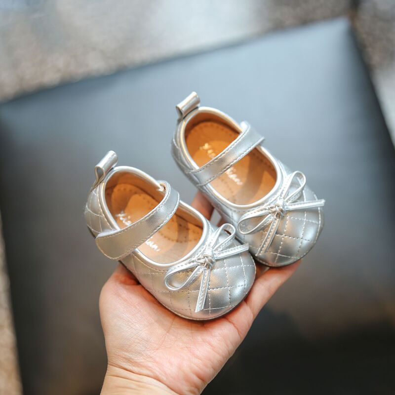 Baby Princess Shoes Spring and Autumn Soft Bottom Baby Shoes Women's Toddler Shoes 1-3 Years Old Soft Leather Girls Leather Shoes Single Shoes