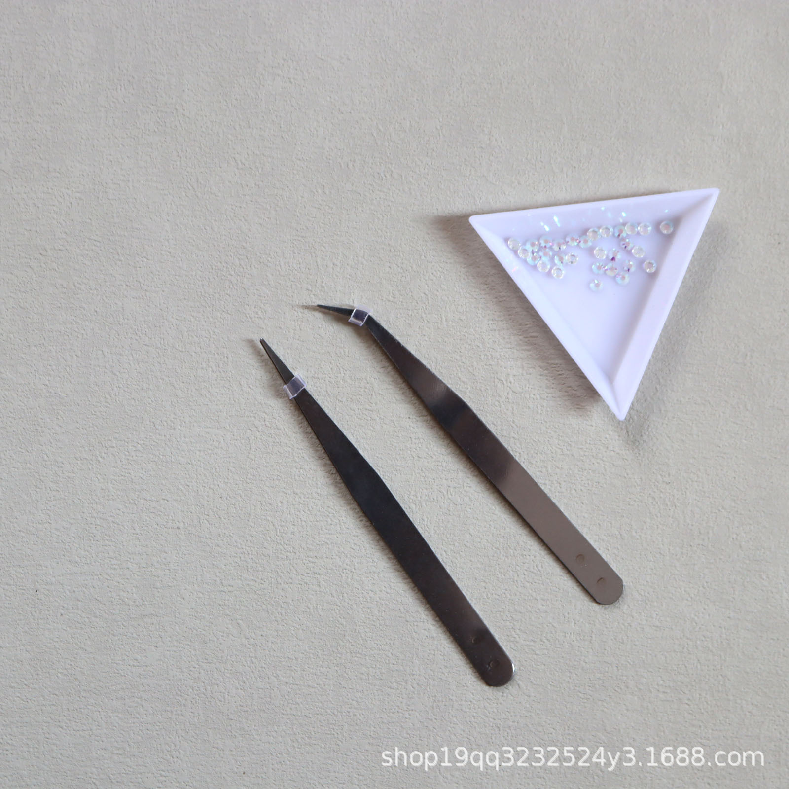 不锈钢镊子尖头弯头12.5CM夹子美甲多肉手账拔毛镊子1MM 散装防滑