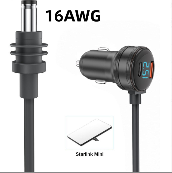 Amazon's Popular Fourth Generation Mi Mini Ni Digital Display Three-Purpose Waterproof Car Charger Car Cigarette Lighter Car Charging Power Cord