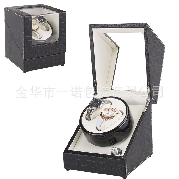五档调节开盖即停鸵鸟皮纹pu马达盒机械手表上链盒晃表器上弦盒
