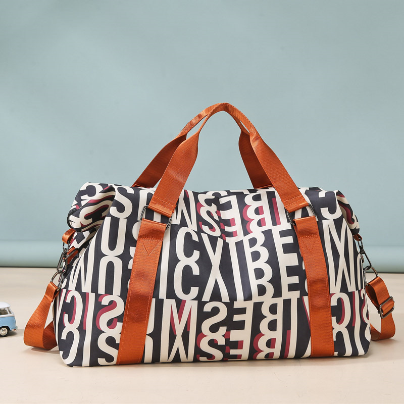 Carta impresa portátil de gran capacidad bolsa de viaje de mujer nueva bolsa de viaje corto transfronteriza bolsa de moda bolsa de gimnasio