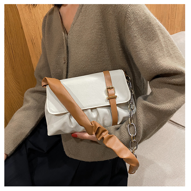 bolso de mensajero de moda moda de otoo bufanda de seda plegable simple bolso de axila con un solo hombropicture17