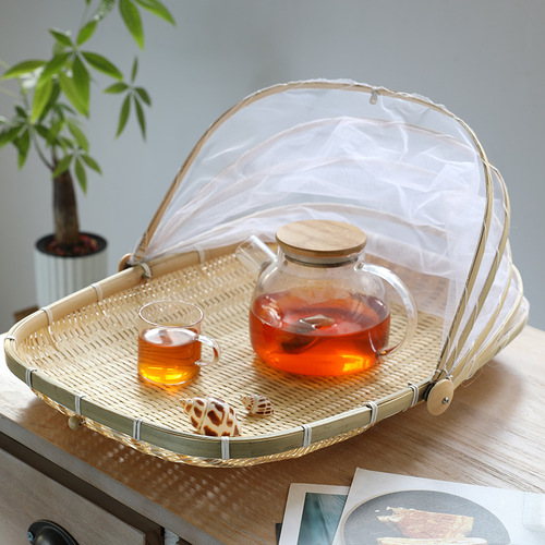 Shai Cai Wang Shade Fish Dry Fly Screen Encrypted Bamboo Weave Dry Goods Basket Drying Gadget Home Use Fly Proof Shade Meat Ginger Tea