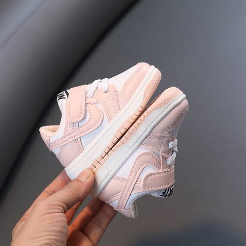 Panda shoes children's sports shoes men's and women's sneakers  spring and autumn Korean version single shoes baby soft sole toddler shoes small white shoes